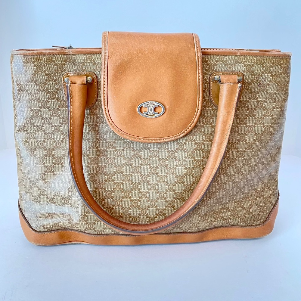 Celine Macadam Vintage Brown/Beige Bag - Picture 3 of 16